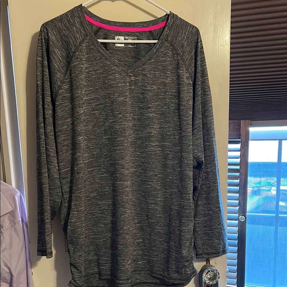 RBX Heathered Gray and Pink Performance Top